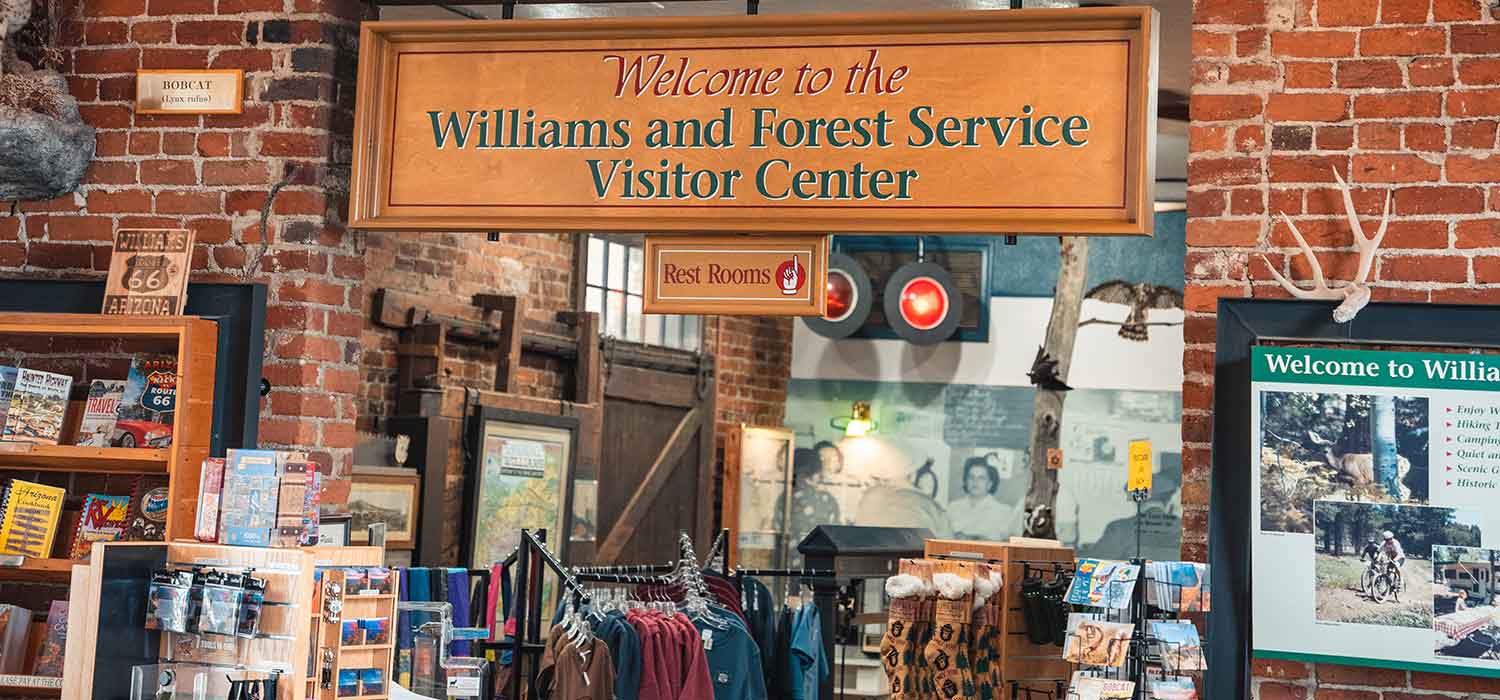 Williams Visitor Center - Inside Welcome Sign